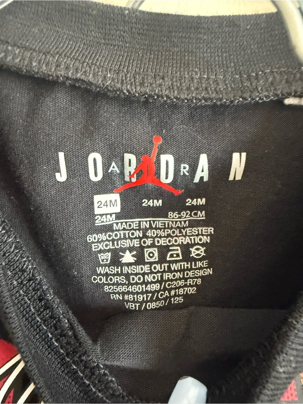 Jordan Black Graphic Tee with Red Basketball Shorts #P272